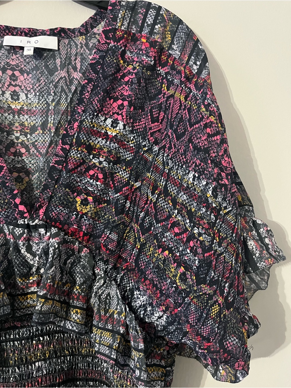 IRO Mini 100% Silk Dress Sz 36 - Picture 4 of 8